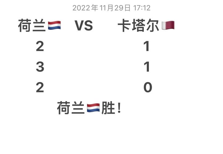荷兰对卡塔尔比分结果
